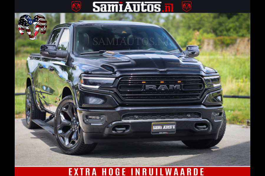 Dodge Ram 1500 LIMITED | 5.7 V8 HEMI | HUD | BOM VOL | LUCHTVERING | PANORAMA | ADAPTIVE CRUISE | 360 CAM | 3500KG | LEDER | DUBBELE CABINE | BPM VRIJ | LANE ASSIST | APPLE CARPLAY