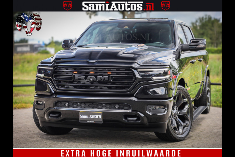 Dodge Ram 1500 LIMITED | 5.7 V8 HEMI | HUD | BOM VOL | LUCHTVERING | PANORAMA | ADAPTIVE CRUISE | 360 CAM | 3500KG | LEDER | DUBBELE CABINE | BPM VRIJ | LANE ASSIST | APPLE CARPLAY