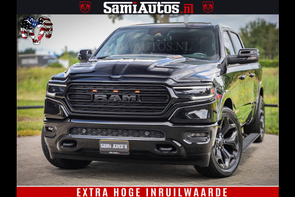 Dodge Ram 1500 LIMITED | 5.7 V8 HEMI | HUD | BOM VOL | LUCHTVERING | PANORAMA | ADAPTIVE CRUISE | 360 CAM | 3500KG | LEDER | DUBBELE CABINE | BPM VRIJ | LANE ASSIST | APPLE CARPLAY