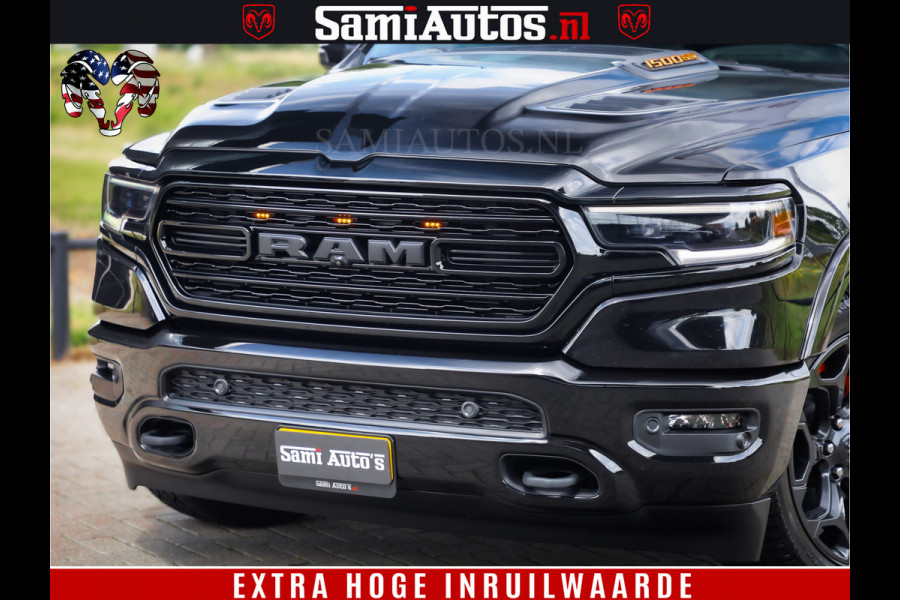 Dodge Ram 1500 LIMITED | 5.7 V8 HEMI | HUD | BOM VOL | LUCHTVERING | PANORAMA | ADAPTIVE CRUISE | 360 CAM | 3500KG | LEDER | DUBBELE CABINE | BPM VRIJ | LANE ASSIST | APPLE CARPLAY