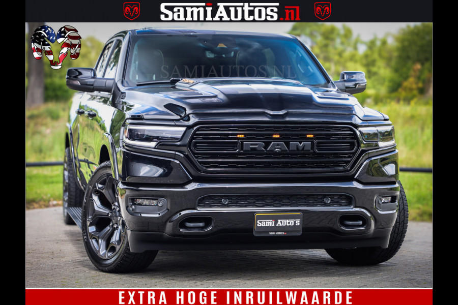 Dodge Ram 1500 LIMITED | 5.7 V8 HEMI | HUD | BOM VOL | LUCHTVERING | PANORAMA | ADAPTIVE CRUISE | 360 CAM | 3500KG | LEDER | DUBBELE CABINE | BPM VRIJ | LANE ASSIST | APPLE CARPLAY