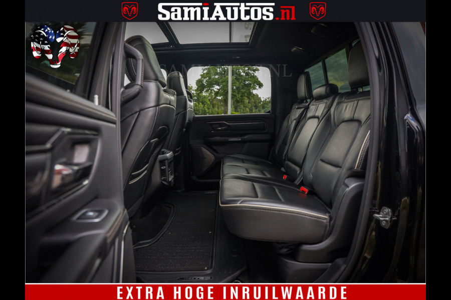 Dodge Ram 1500 LIMITED | 5.7 V8 HEMI | HUD | BOM VOL | LUCHTVERING | PANORAMA | ADAPTIVE CRUISE | 360 CAM | 3500KG | LEDER | DUBBELE CABINE | BPM VRIJ | LANE ASSIST | APPLE CARPLAY