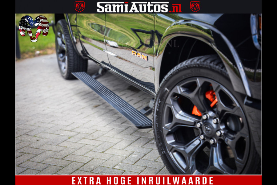 Dodge Ram 1500 LIMITED | 5.7 V8 HEMI | HUD | BOM VOL | LUCHTVERING | PANORAMA | ADAPTIVE CRUISE | 360 CAM | 3500KG | LEDER | DUBBELE CABINE | BPM VRIJ | LANE ASSIST | APPLE CARPLAY