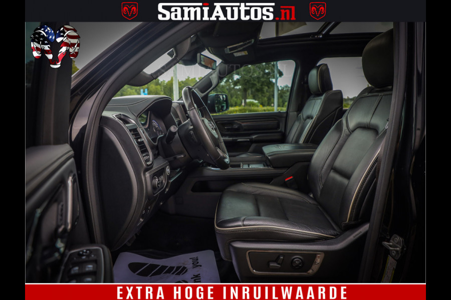 Dodge Ram 1500 LIMITED | 5.7 V8 HEMI | HUD | BOM VOL | LUCHTVERING | PANORAMA | ADAPTIVE CRUISE | 360 CAM | 3500KG | LEDER | DUBBELE CABINE | BPM VRIJ | LANE ASSIST | APPLE CARPLAY
