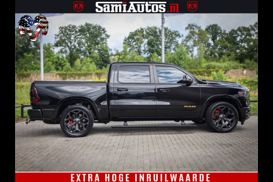 Dodge Ram 1500 LIMITED | 5.7 V8 HEMI | HUD | BOM VOL | LUCHTVERING | PANORAMA | ADAPTIVE CRUISE | 360 CAM | 3500KG | LEDER | DUBBELE CABINE | BPM VRIJ | LANE ASSIST | APPLE CARPLAY