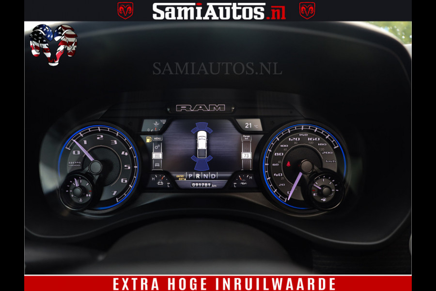 Dodge Ram 1500 LIMITED | 5.7 V8 HEMI | HUD | BOM VOL | LUCHTVERING | PANORAMA | ADAPTIVE CRUISE | 360 CAM | 3500KG | LEDER | DUBBELE CABINE | BPM VRIJ | LANE ASSIST | APPLE CARPLAY