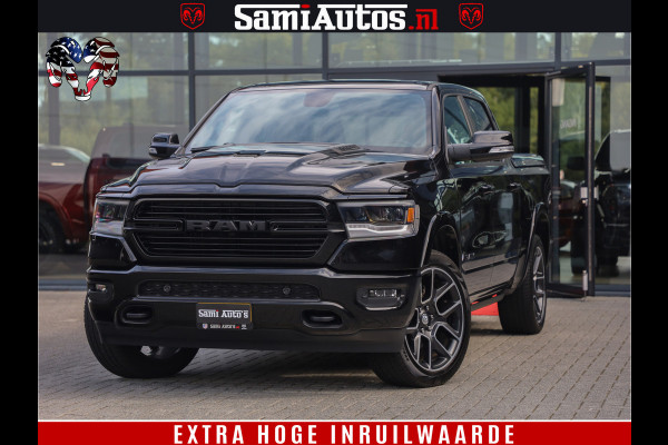 Dodge Ram 1500 LARAMIE | 5.7 V8 | 46.000KM! | PANORAMA | NIGHT EDITION | CRUISE | 200L LPG | HARMAN/KARDON | CAMERA | STOEL VENTILATIE/VERWAMING | CREWCAB | 4X4 | AUTO TREEPLANK | 3500KG |
