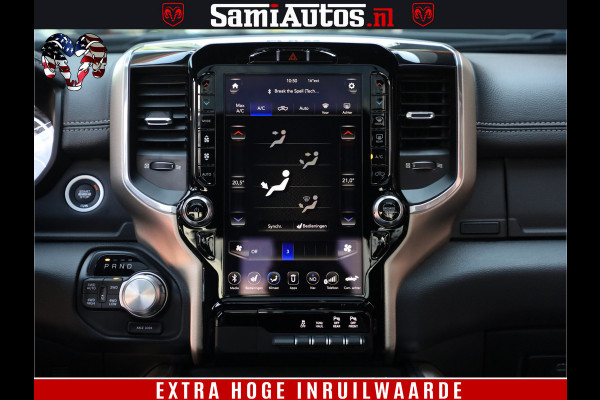 Dodge Ram 1500 LARAMIE | 5.7 V8 | 46.000KM! | PANORAMA | NIGHT EDITION | CRUISE | 200L LPG | HARMAN/KARDON | CAMERA | STOEL VENTILATIE/VERWAMING | CREWCAB | 4X4 | AUTO TREEPLANK | 3500KG |