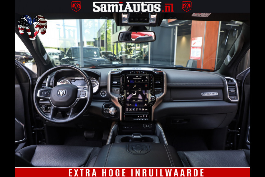 Dodge Ram 1500 LARAMIE | 5.7 V8 | 46.000KM! | PANORAMA | NIGHT EDITION | CRUISE | 200L LPG | HARMAN/KARDON | CAMERA | STOEL VENTILATIE/VERWAMING | CREWCAB | 4X4 | AUTO TREEPLANK | 3500KG |