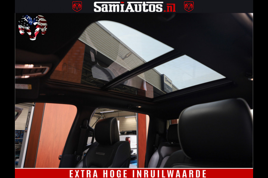Dodge Ram 1500 LARAMIE | 5.7 V8 | 46.000KM! | PANORAMA | NIGHT EDITION | CRUISE | 200L LPG | HARMAN/KARDON | CAMERA | STOEL VENTILATIE/VERWAMING | CREWCAB | 4X4 | AUTO TREEPLANK | 3500KG |