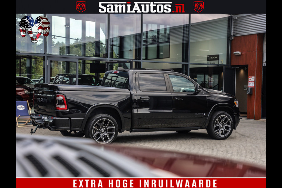 Dodge Ram 1500 LARAMIE | 5.7 V8 | 46.000KM! | PANORAMA | NIGHT EDITION | CRUISE | 200L LPG | HARMAN/KARDON | CAMERA | STOEL VENTILATIE/VERWAMING | CREWCAB | 4X4 | AUTO TREEPLANK | 3500KG |