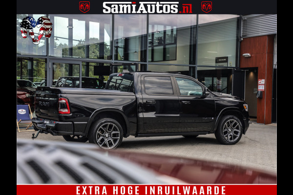 Dodge Ram 1500 LARAMIE | 5.7 V8 | 46.000KM! | PANORAMA | NIGHT EDITION | CRUISE | 200L LPG | HARMAN/KARDON | CAMERA | STOEL VENTILATIE/VERWAMING | CREWCAB | 4X4 | AUTO TREEPLANK | 3500KG |