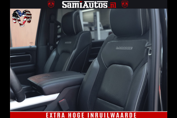 Dodge Ram 1500 LARAMIE | 5.7 V8 | 46.000KM! | PANORAMA | NIGHT EDITION | CRUISE | 200L LPG | HARMAN/KARDON | CAMERA | STOEL VENTILATIE/VERWAMING | CREWCAB | 4X4 | AUTO TREEPLANK | 3500KG |