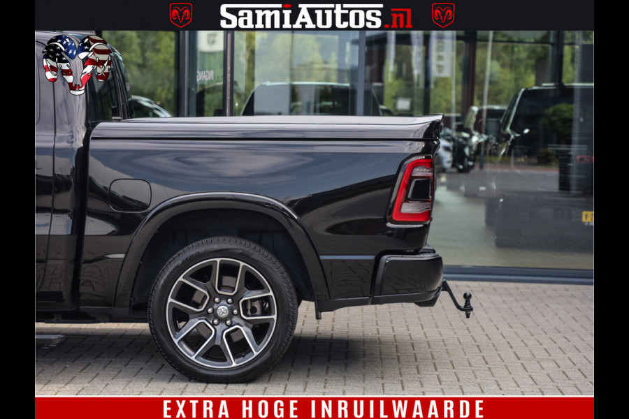 Dodge Ram 1500 LARAMIE | 5.7 V8 | 46.000KM! | PANORAMA | NIGHT EDITION | CRUISE | 200L LPG | HARMAN/KARDON | CAMERA | STOEL VENTILATIE/VERWAMING | CREWCAB | 4X4 | AUTO TREEPLANK | 3500KG |