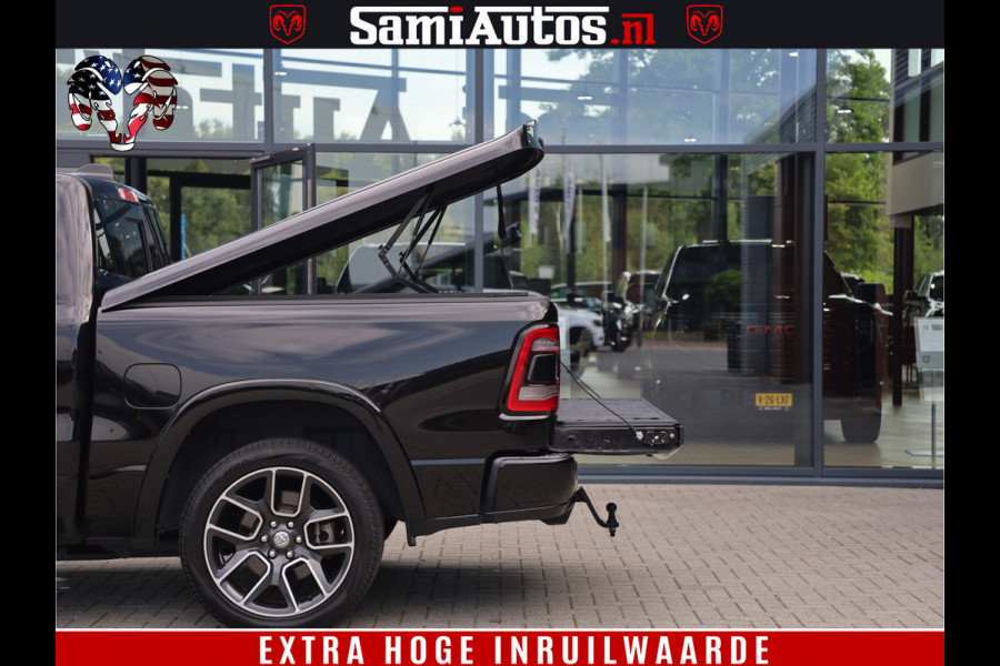 Dodge Ram 1500 LARAMIE | 5.7 V8 | 46.000KM! | PANORAMA | NIGHT EDITION | CRUISE | 200L LPG | HARMAN/KARDON | CAMERA | STOEL VENTILATIE/VERWAMING | CREWCAB | 4X4 | AUTO TREEPLANK | 3500KG |