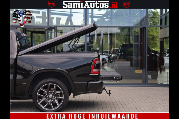 Dodge Ram 1500 LARAMIE | 5.7 V8 | 46.000KM! | PANORAMA | NIGHT EDITION | CRUISE | 200L LPG | HARMAN/KARDON | CAMERA | STOEL VENTILATIE/VERWAMING | CREWCAB | 4X4 | AUTO TREEPLANK | 3500KG |