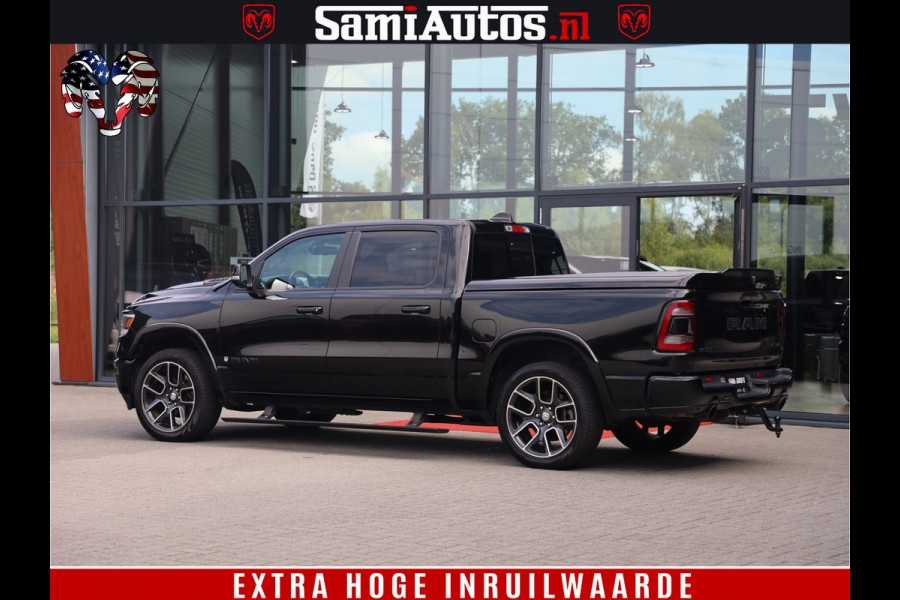 Dodge Ram 1500 LARAMIE | 5.7 V8 | 46.000KM! | PANORAMA | NIGHT EDITION | CRUISE | 200L LPG | HARMAN/KARDON | CAMERA | STOEL VENTILATIE/VERWAMING | CREWCAB | 4X4 | AUTO TREEPLANK | 3500KG |