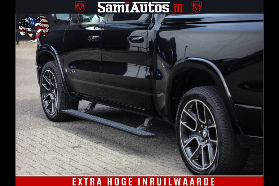Dodge Ram 1500 LARAMIE | 5.7 V8 | 46.000KM! | PANORAMA | NIGHT EDITION | CRUISE | 200L LPG | HARMAN/KARDON | CAMERA | STOEL VENTILATIE/VERWAMING | CREWCAB | 4X4 | AUTO TREEPLANK | 3500KG |