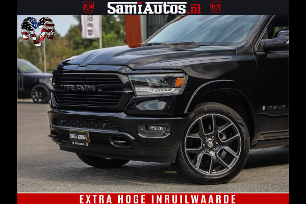 Dodge Ram 1500 LARAMIE | 5.7 V8 | 46.000KM! | PANORAMA | NIGHT EDITION | CRUISE | 200L LPG | HARMAN/KARDON | CAMERA | STOEL VENTILATIE/VERWAMING | CREWCAB | 4X4 | AUTO TREEPLANK | 3500KG |