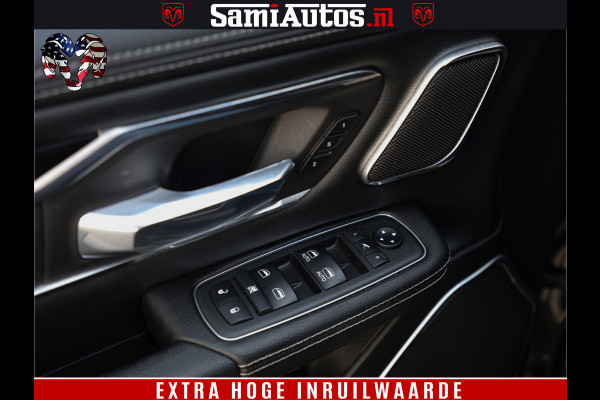 Dodge Ram 1500 LARAMIE | 5.7 V8 | 46.000KM! | PANORAMA | NIGHT EDITION | CRUISE | 200L LPG | HARMAN/KARDON | CAMERA | STOEL VENTILATIE/VERWAMING | CREWCAB | 4X4 | AUTO TREEPLANK | 3500KG |