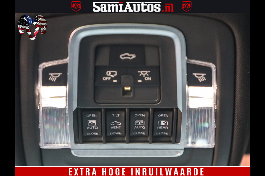 Dodge Ram 1500 LARAMIE | 5.7 V8 | 46.000KM! | PANORAMA | NIGHT EDITION | CRUISE | 200L LPG | HARMAN/KARDON | CAMERA | STOEL VENTILATIE/VERWAMING | CREWCAB | 4X4 | AUTO TREEPLANK | 3500KG |