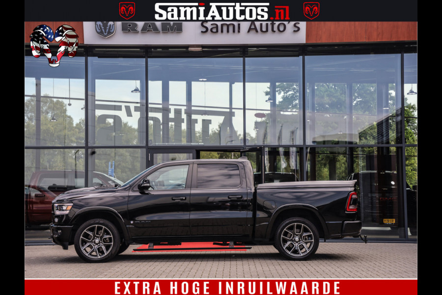 Dodge Ram 1500 LARAMIE | 5.7 V8 | 46.000KM! | PANORAMA | NIGHT EDITION | CRUISE | 200L LPG | HARMAN/KARDON | CAMERA | STOEL VENTILATIE/VERWAMING | CREWCAB | 4X4 | AUTO TREEPLANK | 3500KG |
