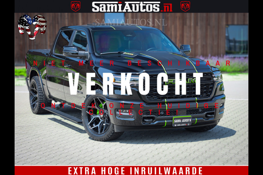 Dodge Ram 1500 Limited Night H.O 540HP 706Nm | Massage + Full Option | De Meest Luxe en Volle Pick-Up in zijn Klasse | Comfortabele Dubbele Cabine met Royale 5 Zitplaatsen | BPM vrij | Nu Leverbaar uit Voorraad | Voorraad Nr 2384 - 5408