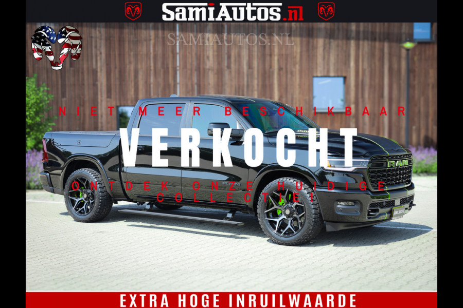 Dodge Ram 1500 Limited Night H.O 540HP 706Nm | Massage + Full Option | De Meest Luxe en Volle Pick-Up in zijn Klasse | Comfortabele Dubbele Cabine met Royale 5 Zitplaatsen | BPM vrij | Nu Leverbaar uit Voorraad | Voorraad Nr 2384 - 5408