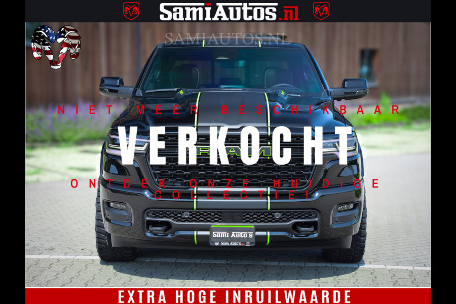 Dodge Ram 1500 Limited Night H.O 540HP 706Nm | Massage + Full Option | De Meest Luxe en Volle Pick-Up in zijn Klasse | Comfortabele Dubbele Cabine met Royale 5 Zitplaatsen | BPM vrij | Nu Leverbaar uit Voorraad | Voorraad Nr 2384 - 5408