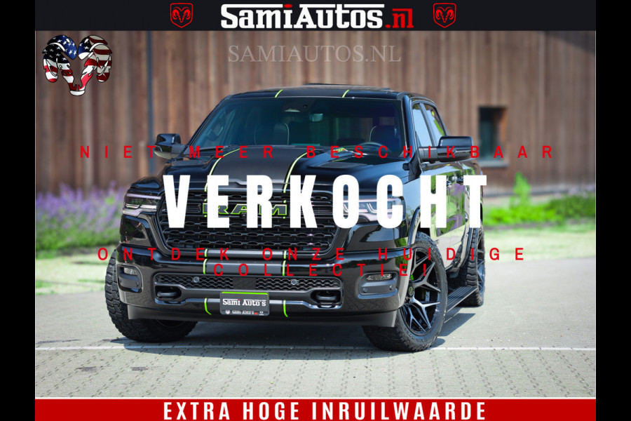Dodge Ram 1500 Limited Night H.O 540HP 706Nm | Massage + Full Option | De Meest Luxe en Volle Pick-Up in zijn Klasse | Comfortabele Dubbele Cabine met Royale 5 Zitplaatsen | BPM vrij | Nu Leverbaar uit Voorraad | Voorraad Nr 2384 - 5408