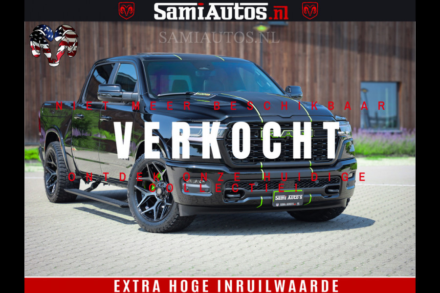 Dodge Ram 1500 Limited Night H.O 540HP 706Nm | Massage + Full Option | De Meest Luxe en Volle Pick-Up in zijn Klasse | Comfortabele Dubbele Cabine met Royale 5 Zitplaatsen | BPM vrij | Nu Leverbaar uit Voorraad | Voorraad Nr 2384 - 5408