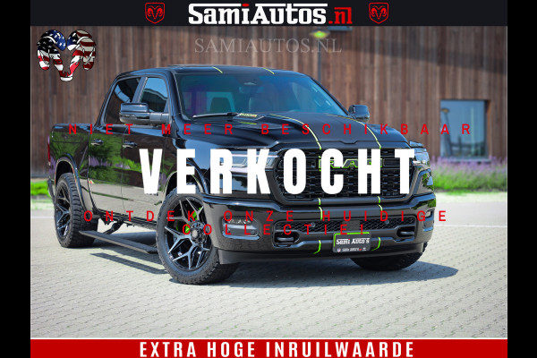 Dodge Ram 1500 Limited Night H.O 540HP 706Nm | Massage + Full Option | De Meest Luxe en Volle Pick-Up in zijn Klasse | Comfortabele Dubbele Cabine met Royale 5 Zitplaatsen | BPM vrij | Nu Leverbaar uit Voorraad | Voorraad Nr 2384 - 5408