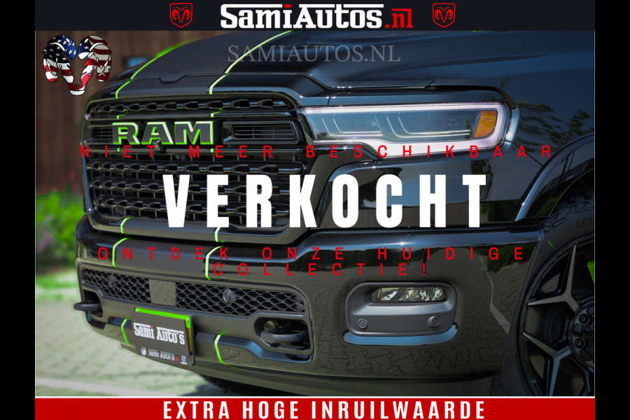 Dodge Ram 1500 Limited Night H.O 540HP 706Nm | Massage + Full Option | De Meest Luxe en Volle Pick-Up in zijn Klasse | Comfortabele Dubbele Cabine met Royale 5 Zitplaatsen | BPM vrij | Nu Leverbaar uit Voorraad | Voorraad Nr 2384 - 5408