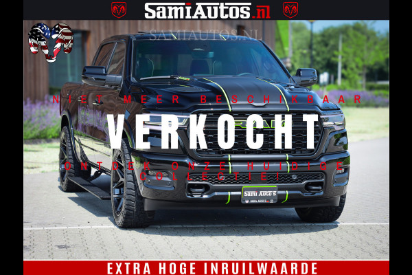 Dodge Ram 1500 Limited Night H.O 540HP 706Nm | Massage + Full Option | De Meest Luxe en Volle Pick-Up in zijn Klasse | Comfortabele Dubbele Cabine met Royale 5 Zitplaatsen | BPM vrij | Nu Leverbaar uit Voorraad | Voorraad Nr 2384 - 5408