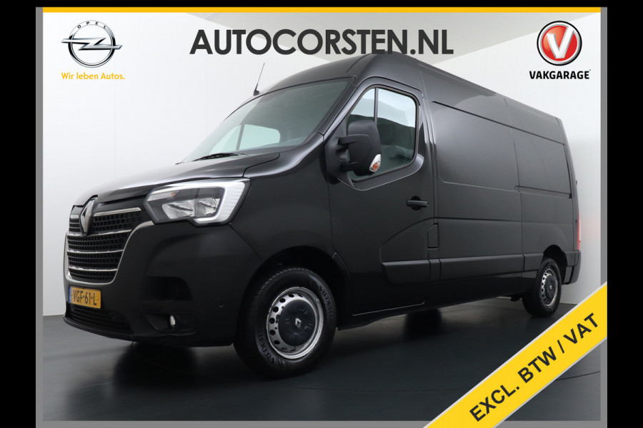 Renault Master T35 2.3dCi 135 L2H2 3-Persoons Trekhaak Navi Ecc Camera Cruise Control Pdc Blind Spot Monitoring Schuifdeur Betonplex Vloer Wandbetimmering Euro 6