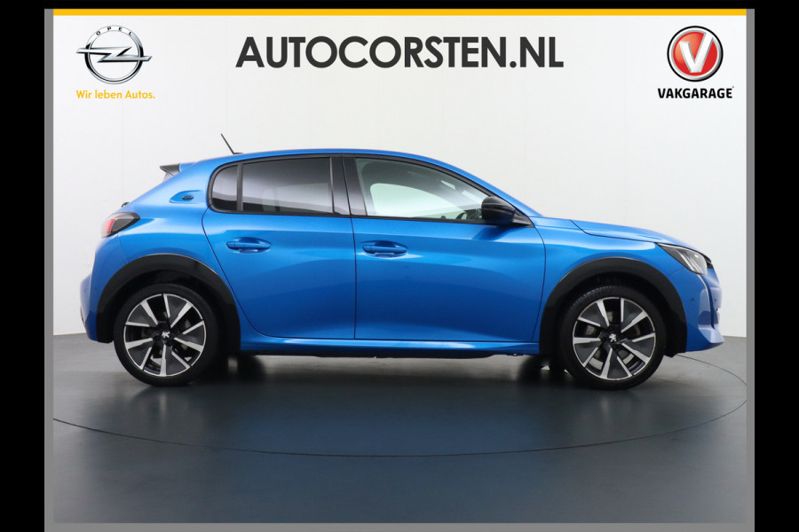 Peugeot e-208 EV GT 50kWh SOH 90% Panorama-dak Trekhaak Apple Carplay 360°CameraAndroid Navi Ecc Cruise Control DAB Pdc Stoelverwarming Sportstoelen Led Lmv 17" Privacy Glas Bluetooth Led Connected Apps