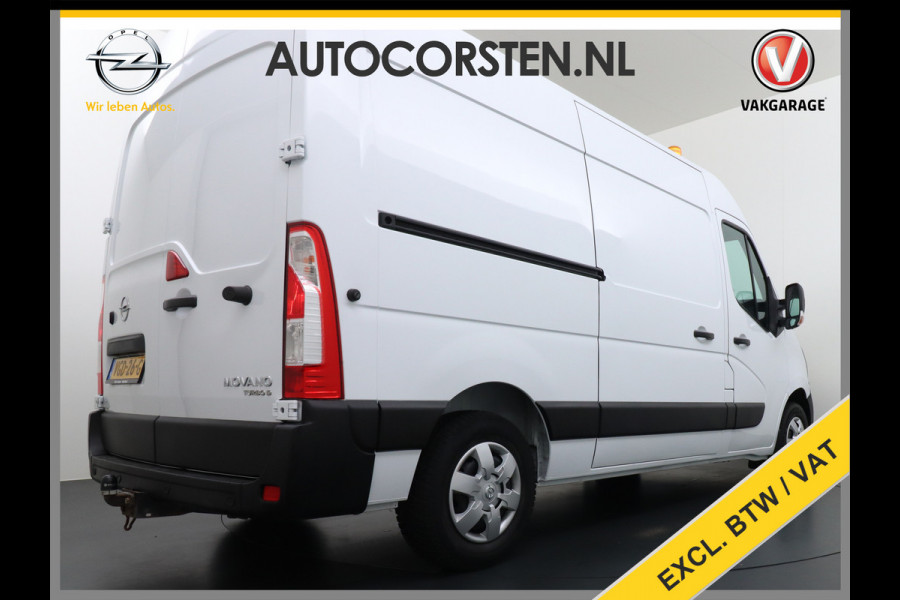 Opel Movano 2.3CDTI L2H2 Airco Navi Trekhaak 3-Persoons Cruise Control Pdc Bluetooth Kasten-inrichting Regen-Lichtsensor Schuifdeur Betonplex Vloer Wandbetimmering Euro 6 1e Eigenaar 2.500kg Trekgewicht