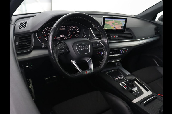 Audi Q5 2.0 TFSI quattro S Line | Panoramadak | Stoelverwarming | Adaptive cruise | Trekhaak | Virtual Cockpit | Carplay | Keyless | 20'' | Half leder | Navigatie | Full LED | Parkeerhulp