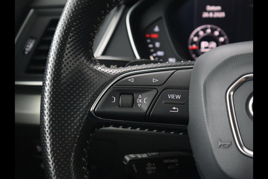 Audi Q5 2.0 TFSI quattro S Line | Panoramadak | Stoelverwarming | Adaptive cruise | Trekhaak | Virtual Cockpit | Carplay | Keyless | 20'' | Half leder | Navigatie | Full LED | Parkeerhulp