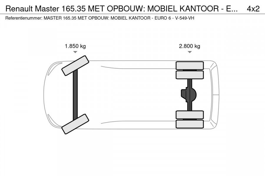 Renault Master 165.35 MET OPBOUW: MOBIEL KANTOOR - EURO 6 - V-549-VH