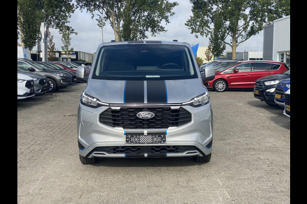 Ford Transit Custom 320 2.5 PHEV L2H1 Sport DC Zuid | 233pk | Dubbele Cabine | Dubbele zijschuifdeur | Inklapbare trekhaak | 19 inch lichtmetalen Sport velgen (mat zwart) | Verwarmbaar stuurwiel | Navigatie systeem