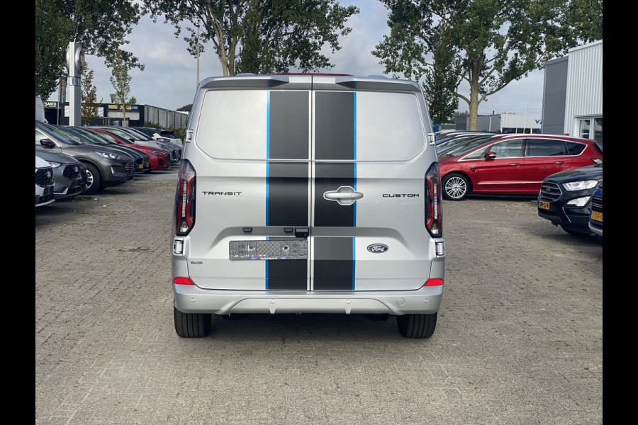 Ford Transit Custom 320 2.5 PHEV L2H1 Sport DC Zuid | 233pk | Dubbele Cabine | Dubbele zijschuifdeur | Inklapbare trekhaak | 19 inch lichtmetalen Sport velgen (mat zwart) | Verwarmbaar stuurwiel | Navigatie systeem