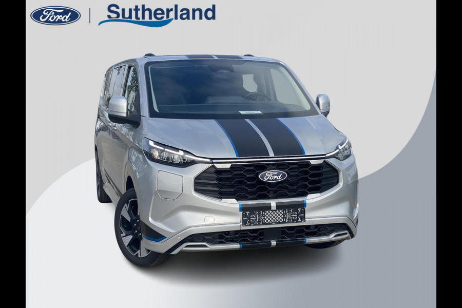 Ford Transit Custom 320 2.5 PHEV L2H1 Sport DC Zuid | 233pk | Dubbele Cabine | Dubbele zijschuifdeur | Inklapbare trekhaak | 19 inch lichtmetalen Sport velgen (mat zwart) | Verwarmbaar stuurwiel | Navigatie systeem