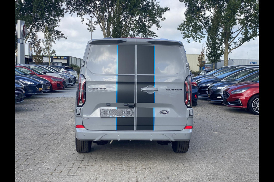 Ford Transit Custom 320 2.5 PHEV L2H1 Sport Zuid | 233pk | Inklapbare trekhaak | 19 inch lichtmetalen Sport velgen (mat zwart) | Verwarmbaar stuurwiel  | Navigatie systeem | B&O speakers