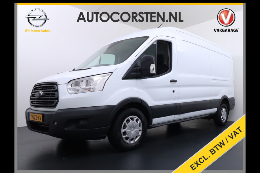 Ford Transit 350 2.0TDCI 170PK Automaat L3H2 3-Persoons Apple Carplay Android Auto Airco Navi Camera Pdc Cruise Control Aut.Verlichting Voorr Schuifdeur Wand-Vloerbekleding Trekhaak Voorbereiding 1e Eigenaar Euro 6 1.900KG Trekgewicht