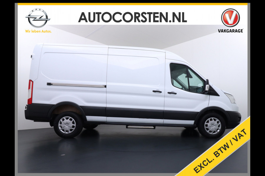 Ford Transit 350 2.0TDCI 170PK Automaat L3H2 3-Persoons Apple Carplay Android Auto Airco Navi Camera Pdc Cruise Control Aut.Verlichting Voorr Schuifdeur Wand-Vloerbekleding Trekhaak Voorbereiding 1e Eigenaar Euro 6 1.900KG Trekgewicht