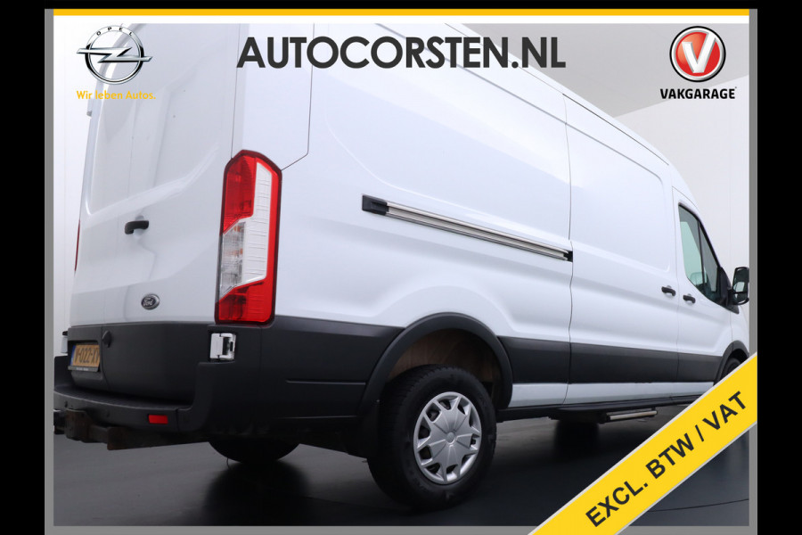 Ford Transit 350 2.0TDCI 170PK Automaat L3H2 3-Persoons Apple Carplay Android Auto Airco Navi Camera Pdc Cruise Control Aut.Verlichting Voorr Schuifdeur Wand-Vloerbekleding Trekhaak Voorbereiding 1e Eigenaar Euro 6 1.900KG Trekgewicht