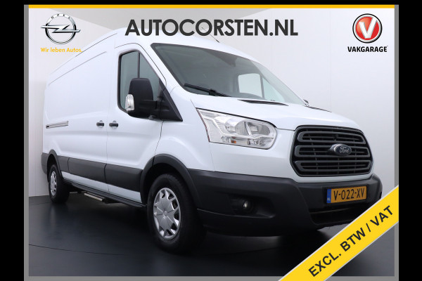 Ford Transit 350 2.0TDCI 170PK Automaat L3H2 3-Persoons Apple Carplay Android Auto Airco Navi Camera Pdc Cruise Control Aut.Verlichting Voorr Schuifdeur Wand-Vloerbekleding Trekhaak Voorbereiding 1e Eigenaar Euro 6 1.900KG Trekgewicht