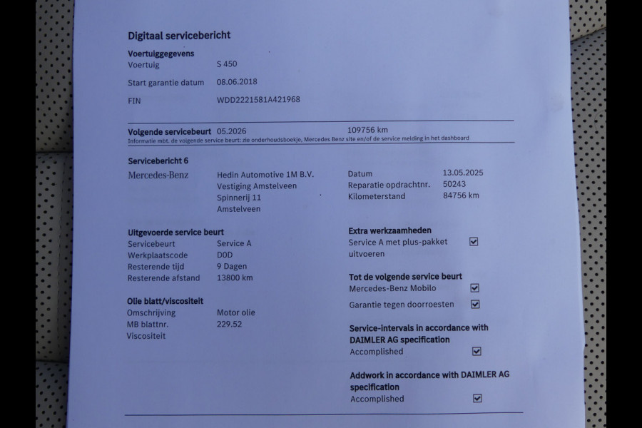 Mercedes-Benz S-Klasse 450 Lang Premium Plus AMG Pakket Luchtvering/Pano/Headup Display