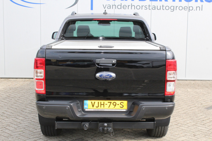 Ford Ranger 2.0-213pk Bi-turbo 'Wildtrak' Supercab. AUTOMAAT / VIER wielaandrijving. Stoere vierwielaangedreven krachtpatser ! Trekgewicht 3.500kg ! Stoel- en voorraamverwarming, Autm. airco dual, Adaptieve cruise control, Navigatie, Telefoonvoorb., Trekhaak etc.